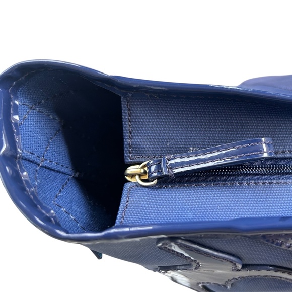 Tory Burch Navy Cobalt Blue Tote Purse - Picture 7 of 11
